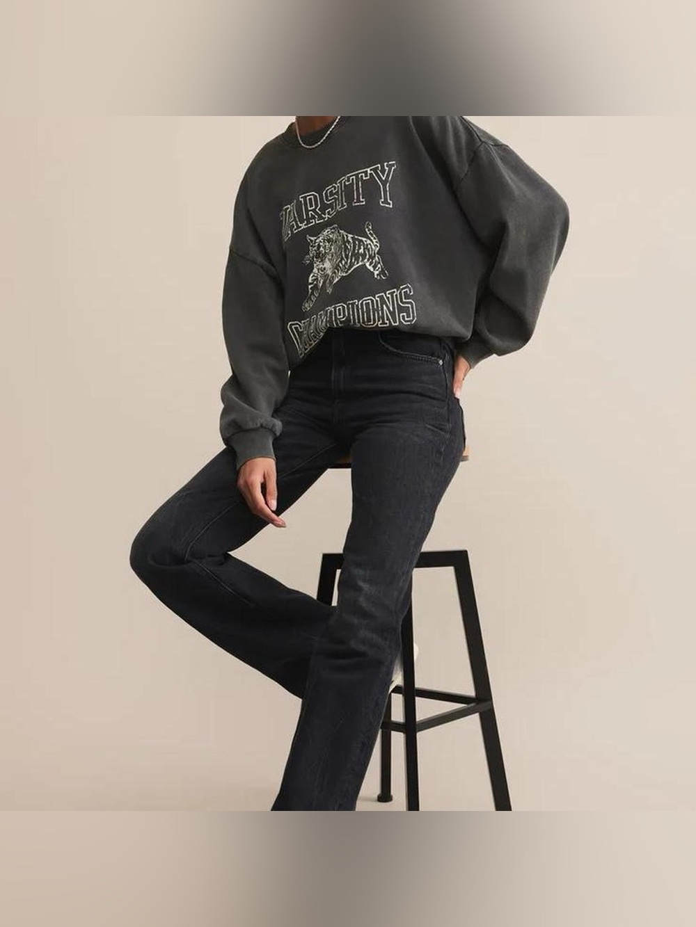 NWT Z supply sweatshirt black sand size small